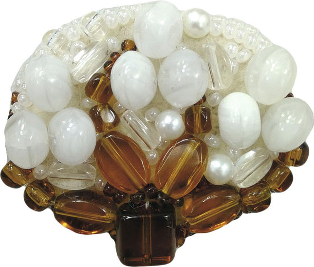 Beadwork kit for creating broоch "Cotton plant"