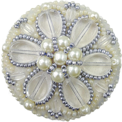 Beadwork kit for creating broоch "Pearl petals"