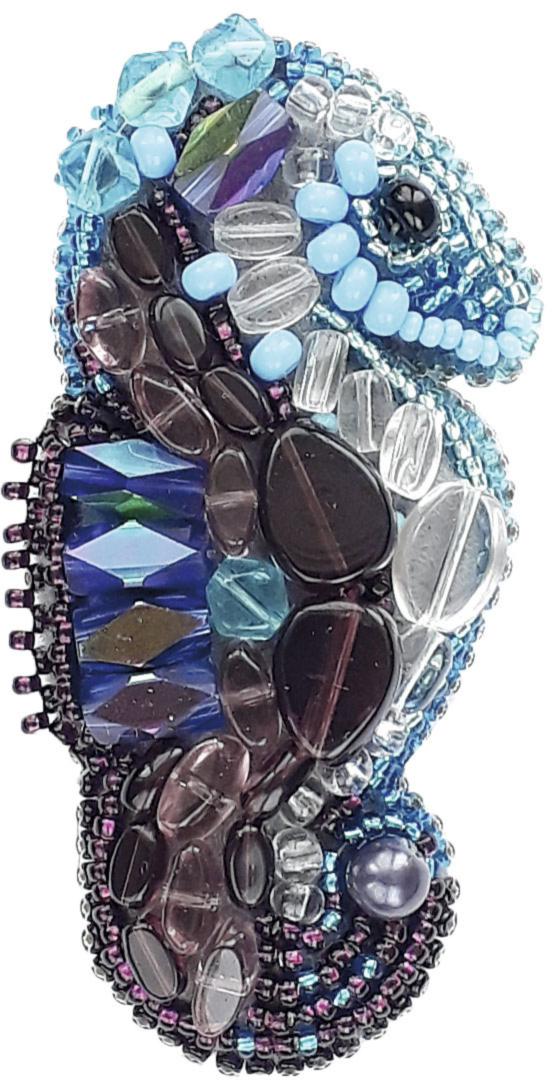 Beadwork kit for creating broоch "Horsefish"