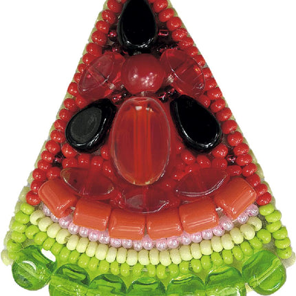 Beadwork kit for creating broоch "Water-melon"