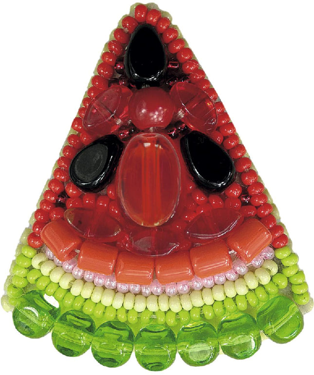 Beadwork kit for creating broоch "Water-melon"