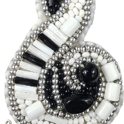 Beadwork kit for creating broоch "Treble clef"