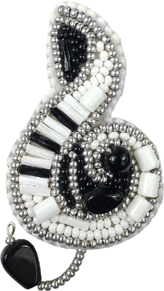 Beadwork kit for creating broоch "Treble clef"