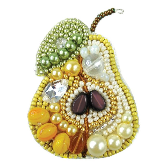Beadwork kit for creating broоch "Pear"