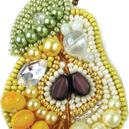 Beadwork kit for creating broоch "Pear"