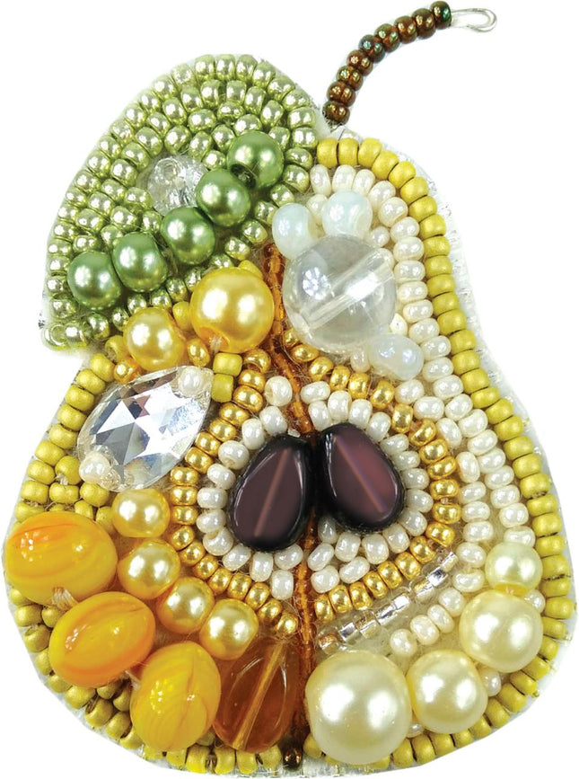 Beadwork kit for creating broоch "Pear"