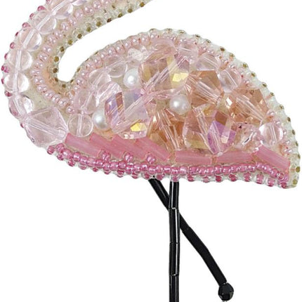 Beadwork kit for creating broоch "Flamingo"