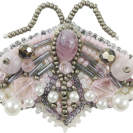 Beadwork kit for creating broоch "Lilac butterfly"