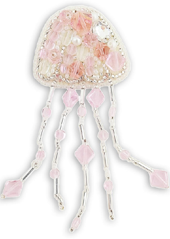 Beadwork kit for creating broоch "Jellyfish"