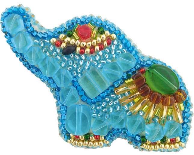 Beadwork kit for creating broоch "Elephant"