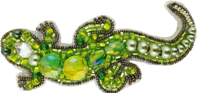 Beadwork kit for creating broоch "Lizard"