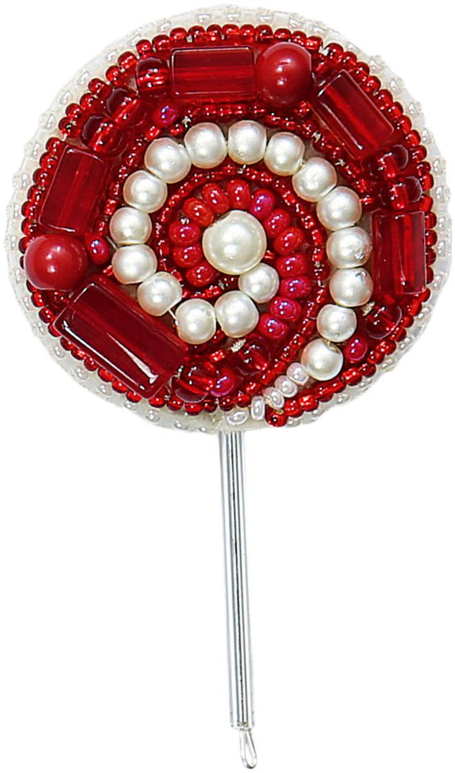 Beadwork kit for creating broоch "Lollipop"