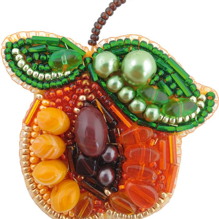 Beadwork kit for creating broоch "Apricot"