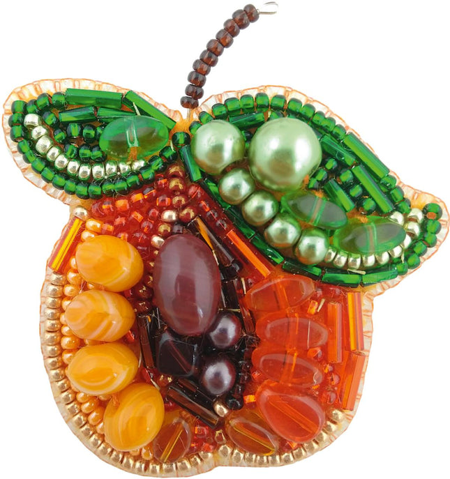 Beadwork kit for creating broоch "Apricot"