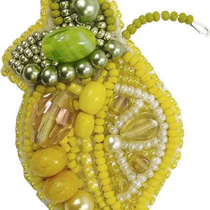 Beadwork kit for creating broоch "Lemon"