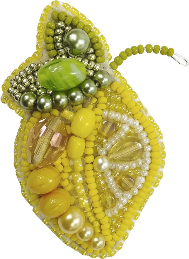 Beadwork kit for creating broоch "Lemon"