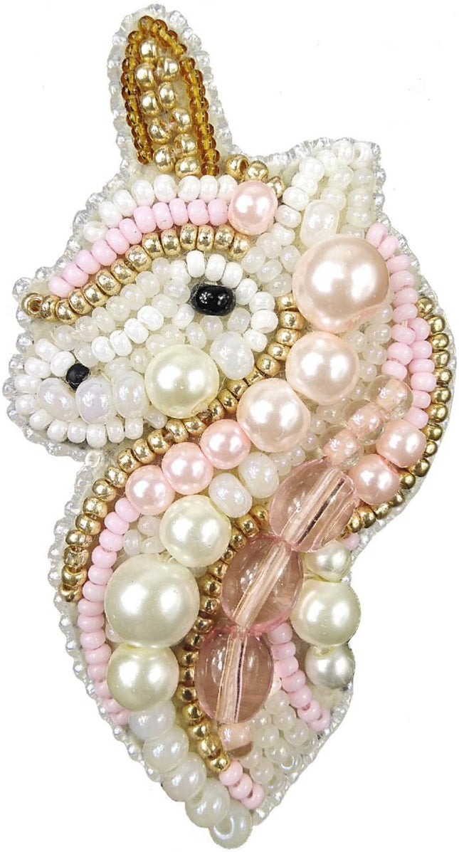 Beadwork kit for creating broоch "Unicorn"