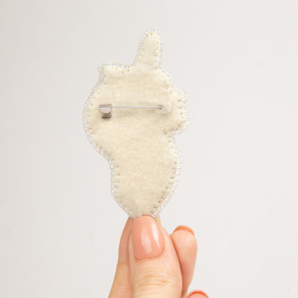 Beadwork kit for creating broоch "Unicorn"
