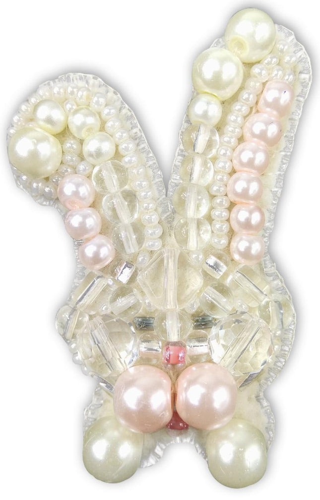 Beadwork kit for creating broоch "Bunny"