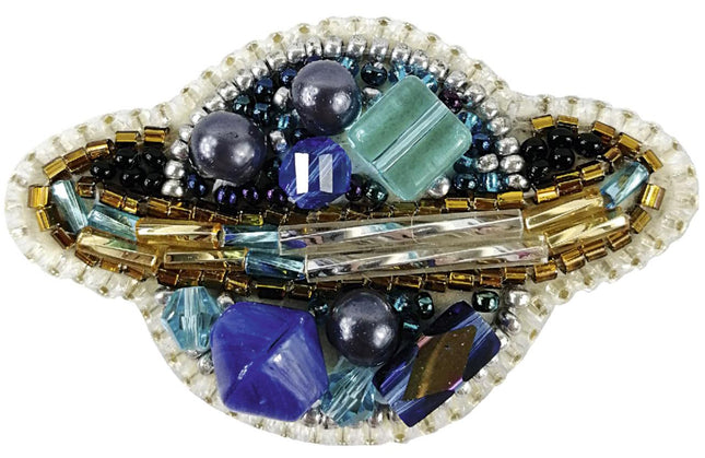 Beadwork kit for creating broоch "Planet"