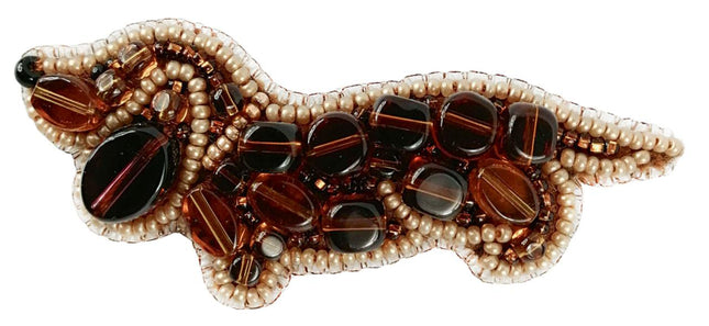 Beadwork kit for creating broоch "Dachshund"