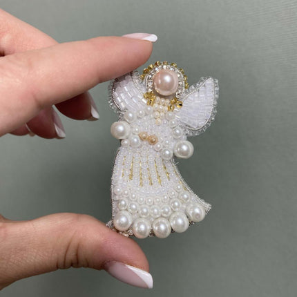 Beadwork kit for creating broоch "Angel"