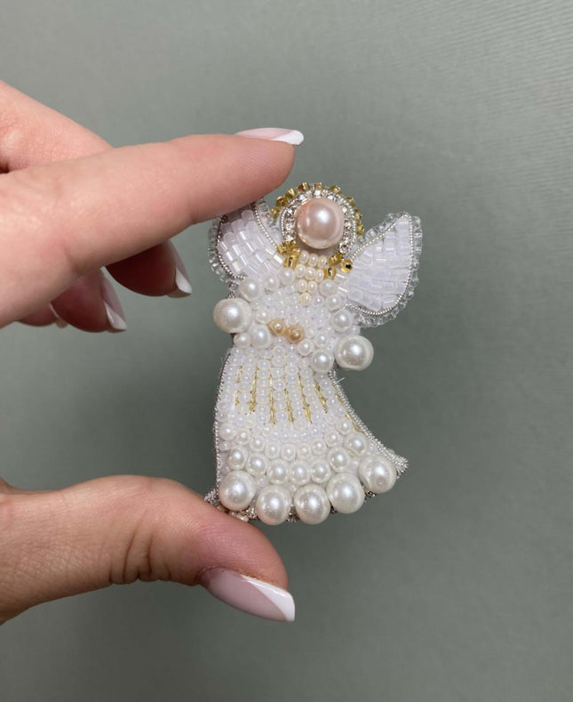 Beadwork kit for creating broоch "Angel"