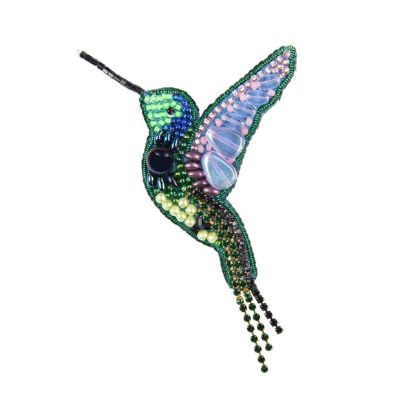 Beadwork kit for creating broоch "Hummingbird"