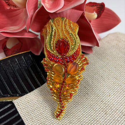 Beadwork kit for creating broоch "Symbol of happiness"