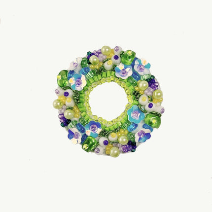 Beadwork kit for creating broоch "Spring wreath"