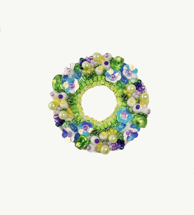 Beadwork kit for creating broоch "Spring wreath"