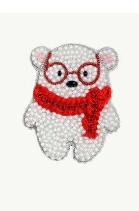 Beadwork kit for creating broоch "Polar Bear"