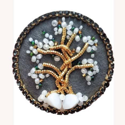 Beadwork kit for creating broоch "Tree of happiness"