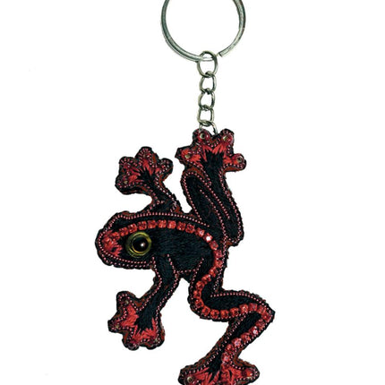 Beadwork kit for creating broоch "Crystal Art Frog key ring"