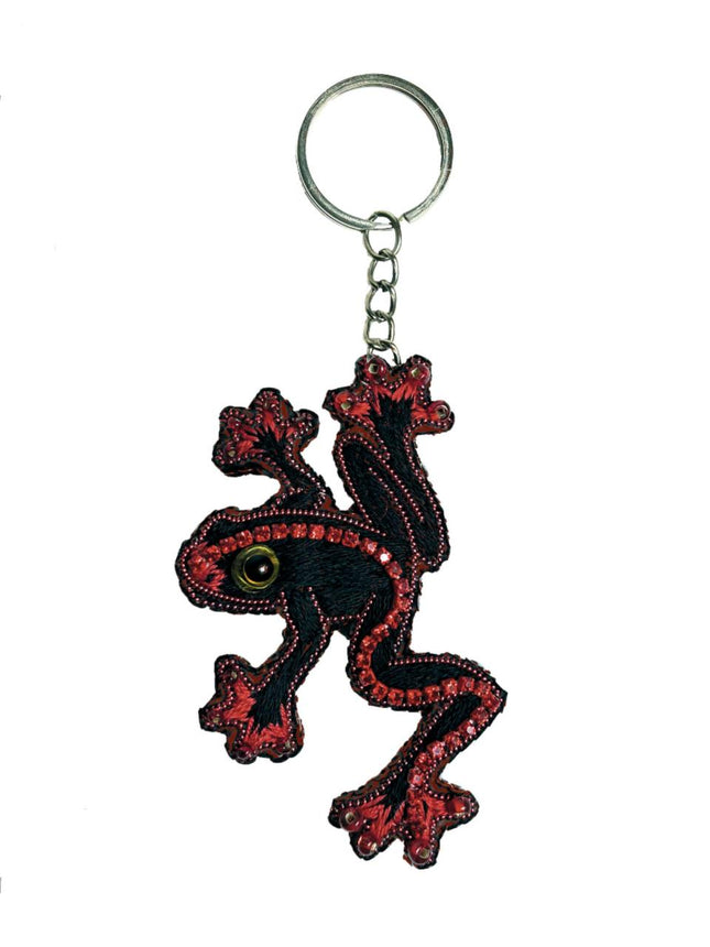 Beadwork kit for creating broоch "Crystal Art Frog key ring"
