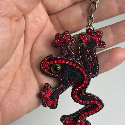 Beadwork kit for creating broоch "Crystal Art Frog key ring"