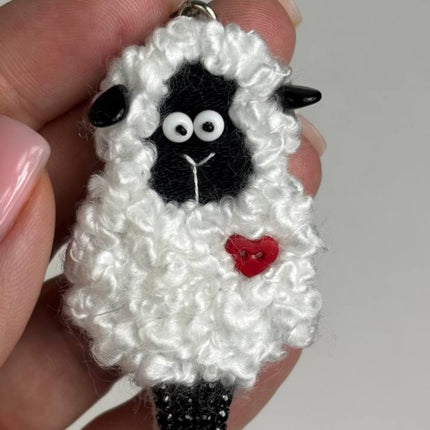 Beadwork kit for creating broоch "Sheep"