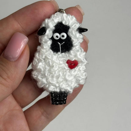 Beadwork kit for creating broоch "Sheep"