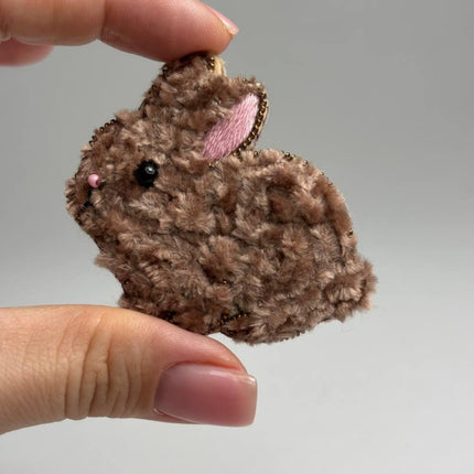 Beadwork kit for creating broоch "Cute rabbit"
