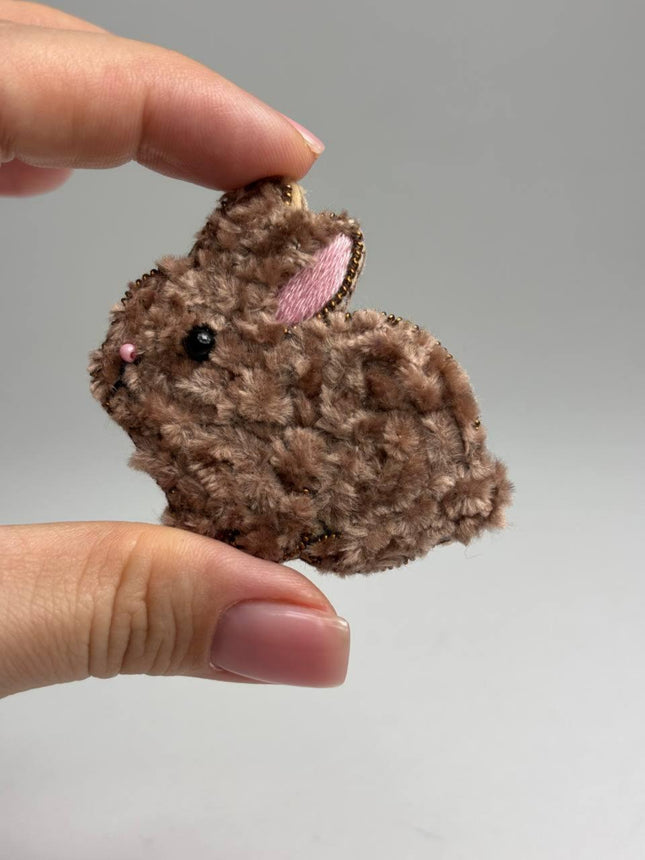 Beadwork kit for creating broоch "Cute rabbit"