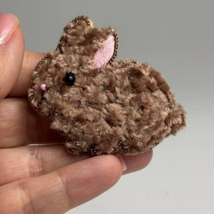 Beadwork kit for creating broоch "Cute rabbit"