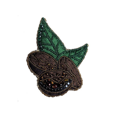 Beadwork kit for creating broоch "Coffee beans"