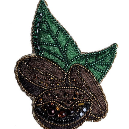 Beadwork kit for creating broоch "Coffee beans"