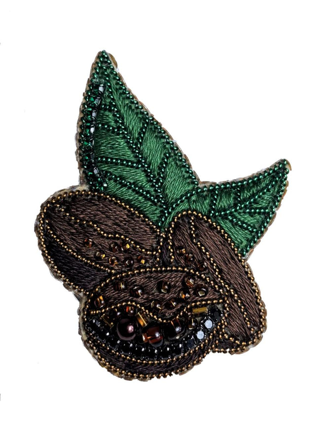 Beadwork kit for creating broоch "Coffee beans"