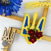 Beadwork kit for creating broоch "Emblem of Ukraine"