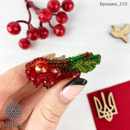 Beadwork kit for creating broоch "Viburnum"