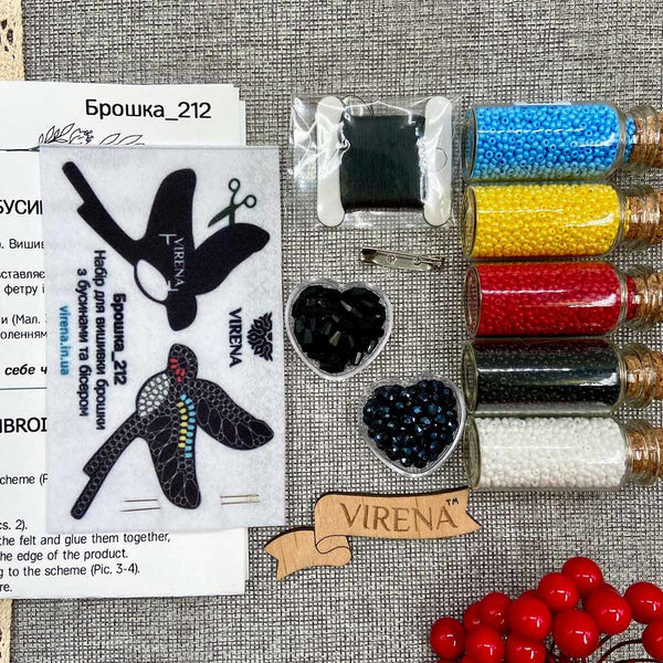 Beadwork kit for creating broоch 