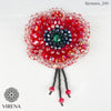 Beadwork kit for creating broоch "Red poppy"