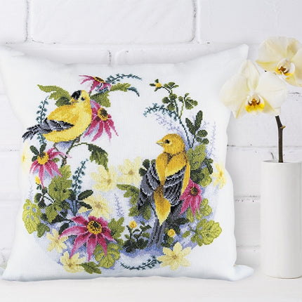 DIY Counted Cross Stitch Pillow Kit "Singing оrioles"
