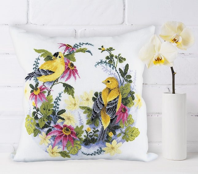 DIY Counted Cross Stitch Pillow Kit "Singing оrioles"